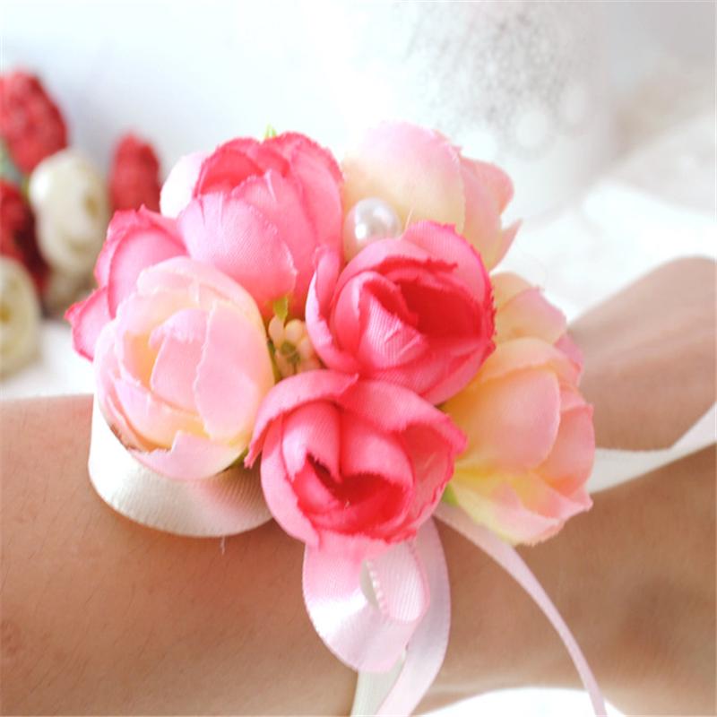 Artificial Wrist Flower Bridesmaid Sisters Hand Flowers Artificial Bride Flowers Wedding Decoration