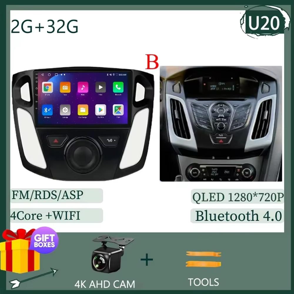 

9,7-дюймовый 8-ядерный 2-диновый Android 14 автомобильный радиоприемник для Ford Focus 3 Mk 3 2011 2012 - 2019 Мультимедийный видеоплеер Carplay Auto Stereo DVD