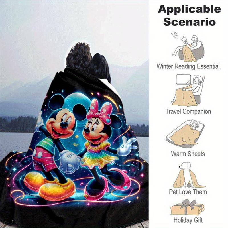 1pc Mickey Printing Blanket - Soft, All-Season Throw for Office Blanket, | Personalized Gift with Adorable Cartoon Design