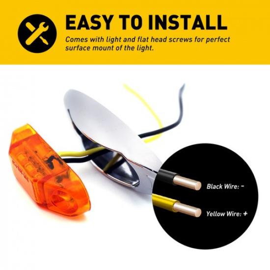 20pcs Amber LED Side Clearance Marker Light For Car Truck Trailer Pickup 12V 24V