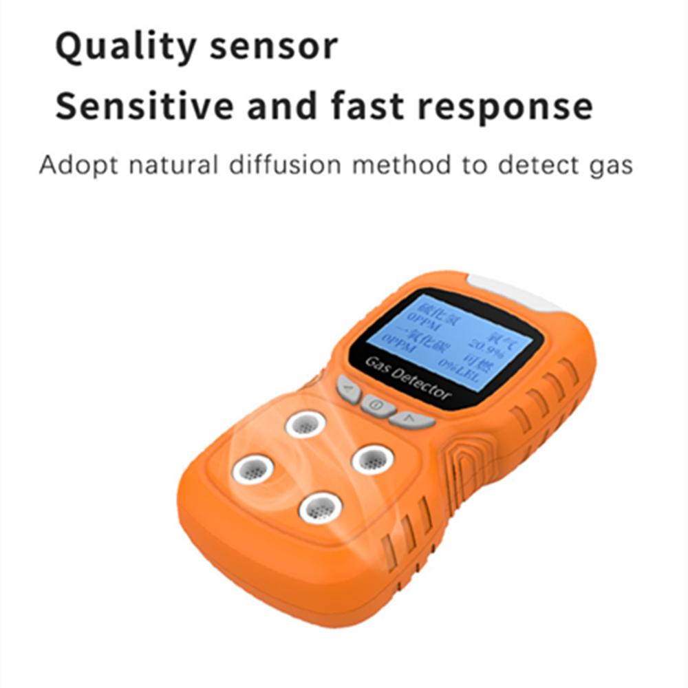 Portable Gas Detector Gas Clip 4-Gas Monitor Meter Tester Analyzer Rechargeable