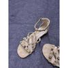 Retro ethnic style rivet open-toed flat-heeled sandals 2025 summer new European and American fashion Roman vacation shoes women