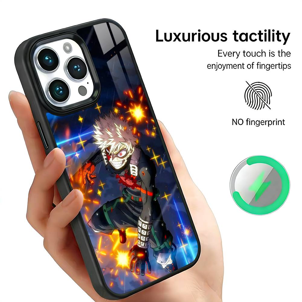 

B-Bakugo A-Anime K-Katsuki Phone Case For IPhone17 16 15 14 13 12 11 Plus Pro Max Plus Wireless Charger Cover Funda iPhone17Air