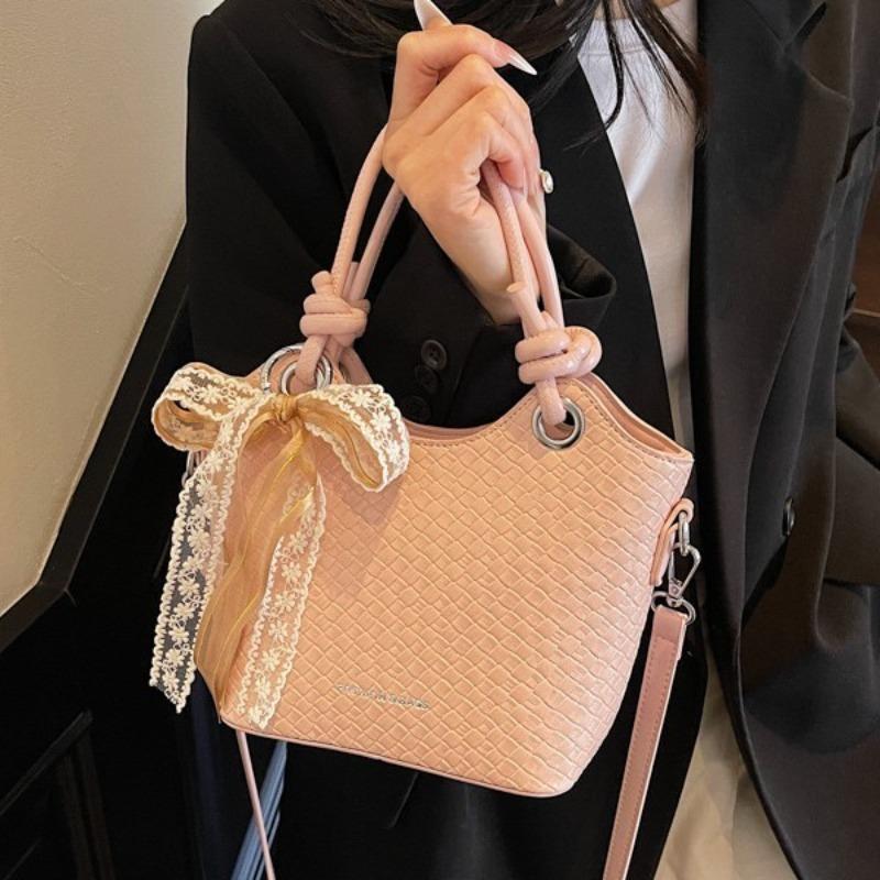 High-end Fashion Portable Bucket Bag Women's New Versatile Simple Messenger Bag Trendy Solid Color Shoulder Bag