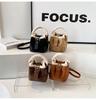 Y2K Retro Plush Crossbody Bucket Bag: Women's Mini Handbag with Frayed Edge, Versatile for Autumn and Winter