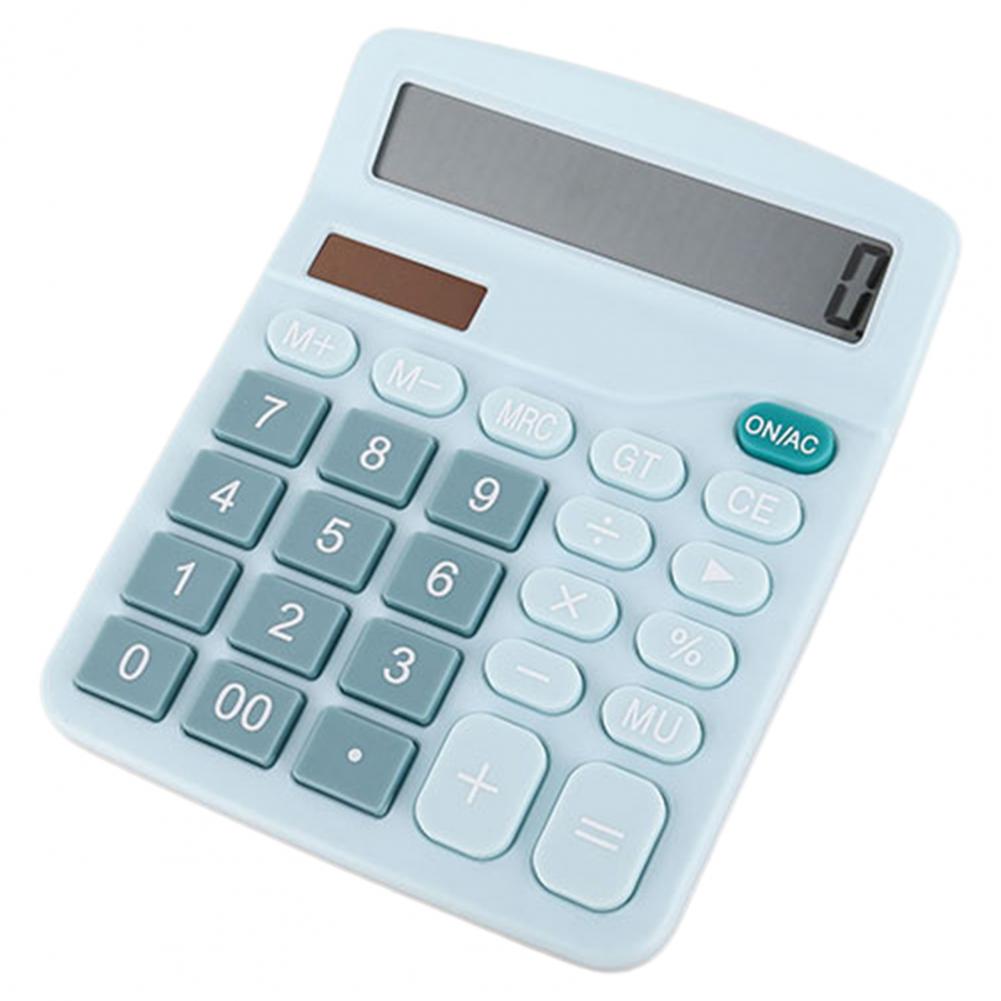 Business Calculator Comfortable Buttons Power Supply Solar Calculator 12 Digits Solar Battery Basic Office Calculator
