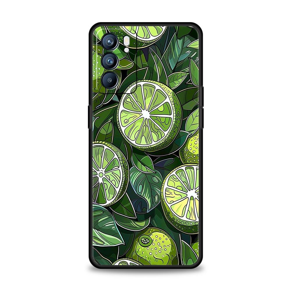 Summer Fresh Fruit Lemon Print Phone Case For Oppo Reno 13 12 11 10 7 F Find X5 X6 A98 A80 A79 A78 A57 A54 A31 A17 Pro Soft TPU