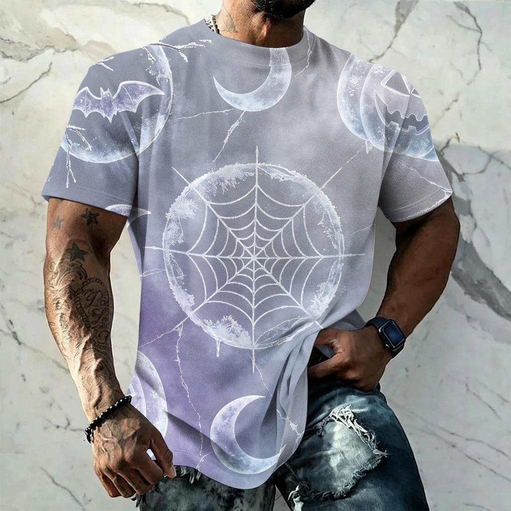 Men's Halloween Vintage Graphic T Shirt Loose Fit Breathable Short Sleeve Summer Sports Streetwear Casual Everyday Top
