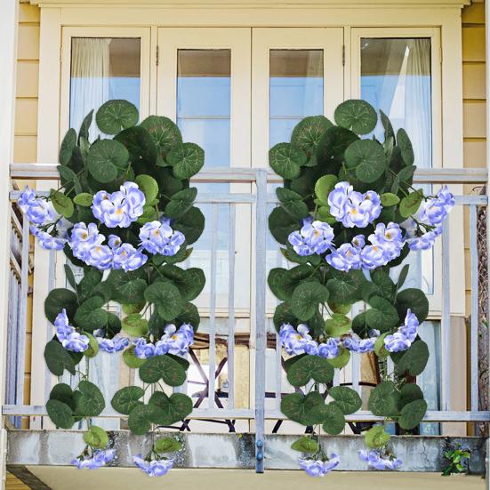 Hängende Künstliche Malus Spectabilis 11 Gabeln UV-Beständig Realistische Falsche Blume Hochzeitsparty Innen Außen Garten Wandbehang Kunstblume