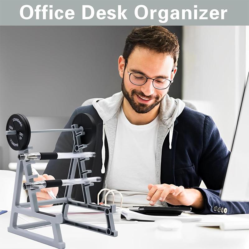Squat Rack Pen Holder for Desk, Barbell Rack Pen Holder, Gym-themed Unique Shape, Office Stationery Organizer Decor