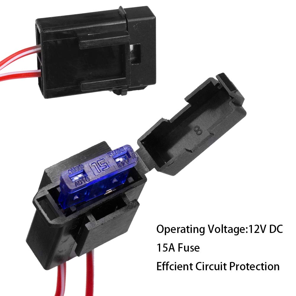 HUIQIAODS H8/H11/H16 LED Compatible, Universal Switch, For Rear Fog Lights, Fog Wiring, Relay Harness, For Toyota, Nissan, Suzuki, Daihatsu
