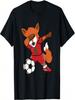 Dabbing Fox Morocco Soccer Fans Jersey Moroccan Football Fan T-Shirt