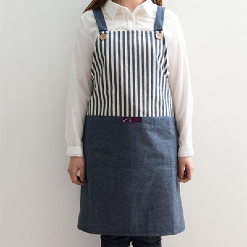 Denim Duo Stripe Apron (Waterproof Fabric)