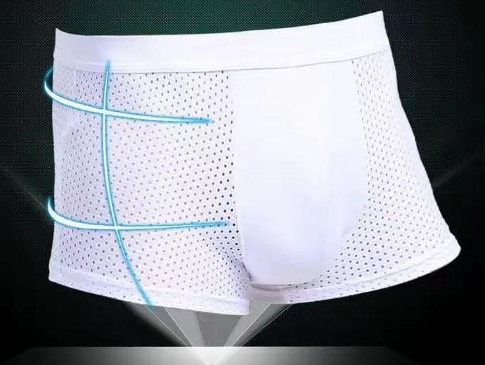 Herren Eis Seide Unterwäsche Sommer Hohl Mesh Atmungsaktiv Antibakteriell Und Antibakteriell Vier-Eck Mesh Hose Fabrik Direktverkauf
