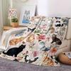 Cats And Flowers Home Customize Your Name Blankets Soft Cozy Lightweight Blanket For All Seasons Perfect For Picnics Sofa Office Bed Living Room Ideal