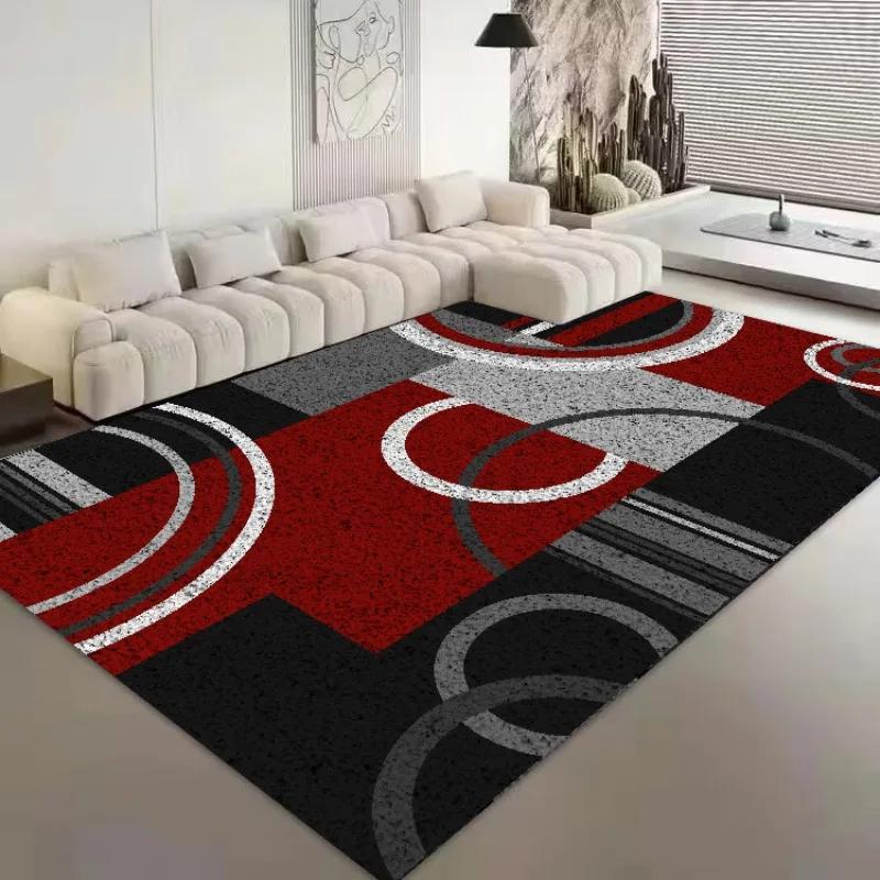 Modern Stripe Pattern Decorative Rug for Living Room Big Size Home Bedroom Decor Carpet Easy Cleaning Lounge Sofa Side Floor Mat