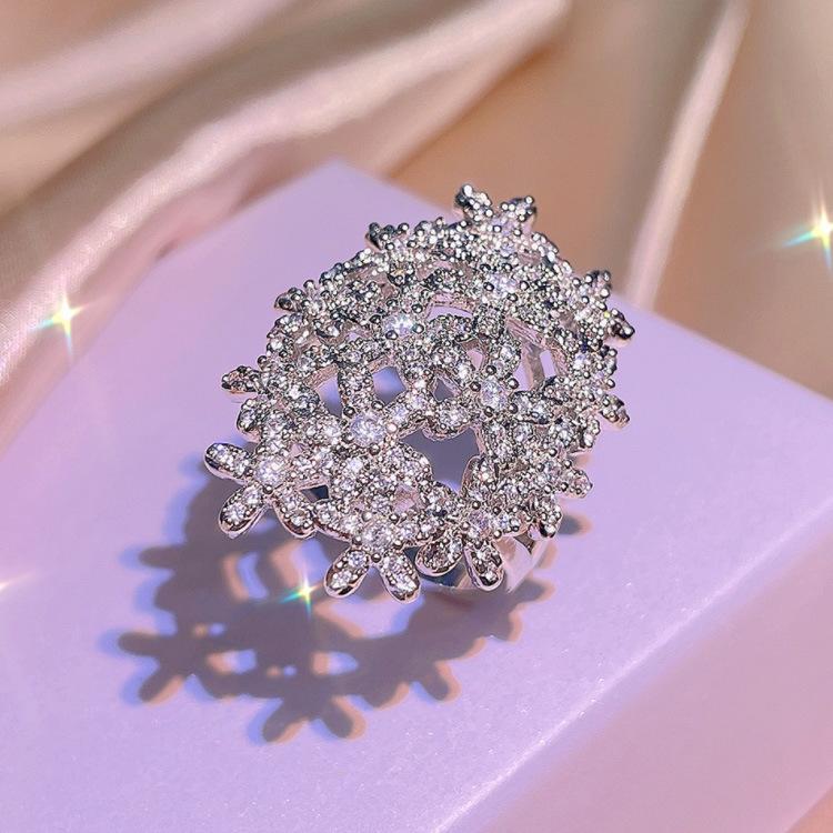 

Крутой стиль, высокий класс, нишевый дизайн, модные цветы, полные изысканных бриллиантов и цирконов, женское кольцо No. 8