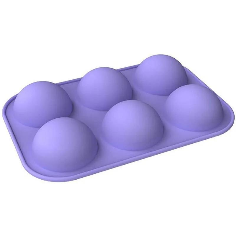 6 otvorů Half Ball Sphere Čokoláda silikonová forma Kulatá Semi Sphere Cake Silikonové formy na pečení dezertů DIY Jelly Dome Mousse