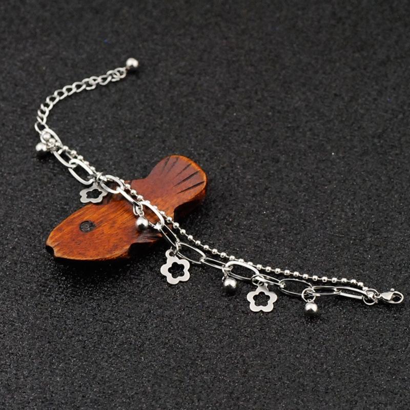 Fashion Hollow Flower Charm Bracelets Multilayer Bangle Jewelry for Women Girls