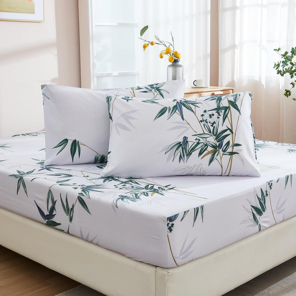 Plant Flower Pattern Bed Hat Three-Piece Digital Printing Bedding Bed Hat Three-Piece Set Children And Adults