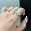 Medieval Style Pillow-Shaped Star Yellow Diamond Ring Women'S Niche Design Light-Sensitive Surface Octagram Ring Opening Ins Temperament