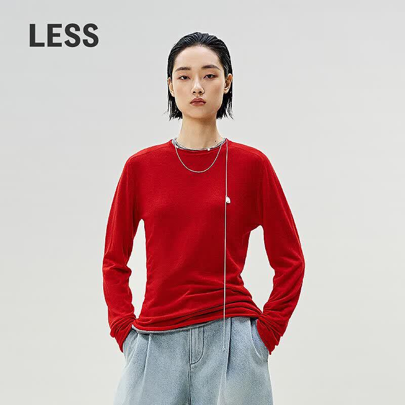 

LESS Slim Fit Round Neck Long Sleeve Pullover L
