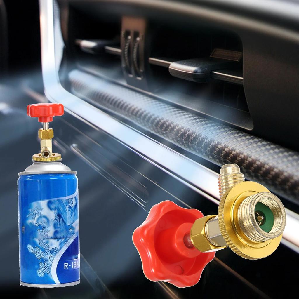 R134A Valve Tool Bottle Opener SAE Self-Sealing Can Tap Brass Refrigerant Dispenser Tool SAE Dispenser Valve AC Refrigerant