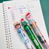 Festive Santa Claus Multi-color Ballpoint Pen for Highlighting and Marking