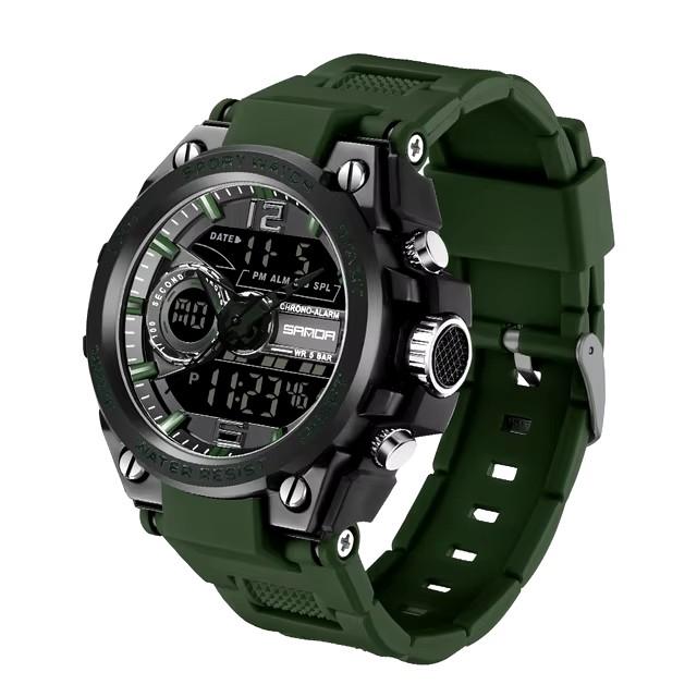 Sanda 6092 Fashion G Style Hot Sale Alarm Mode Waterproof Sports Hand Clock Analog Digital Display Stop Quartz Watch for Men SANDA 6092