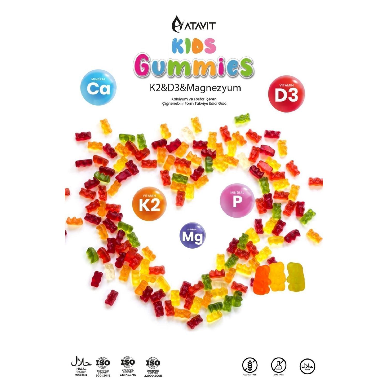 

D3 K2 Magnesium Calcium Phosphorus Gummes Kids