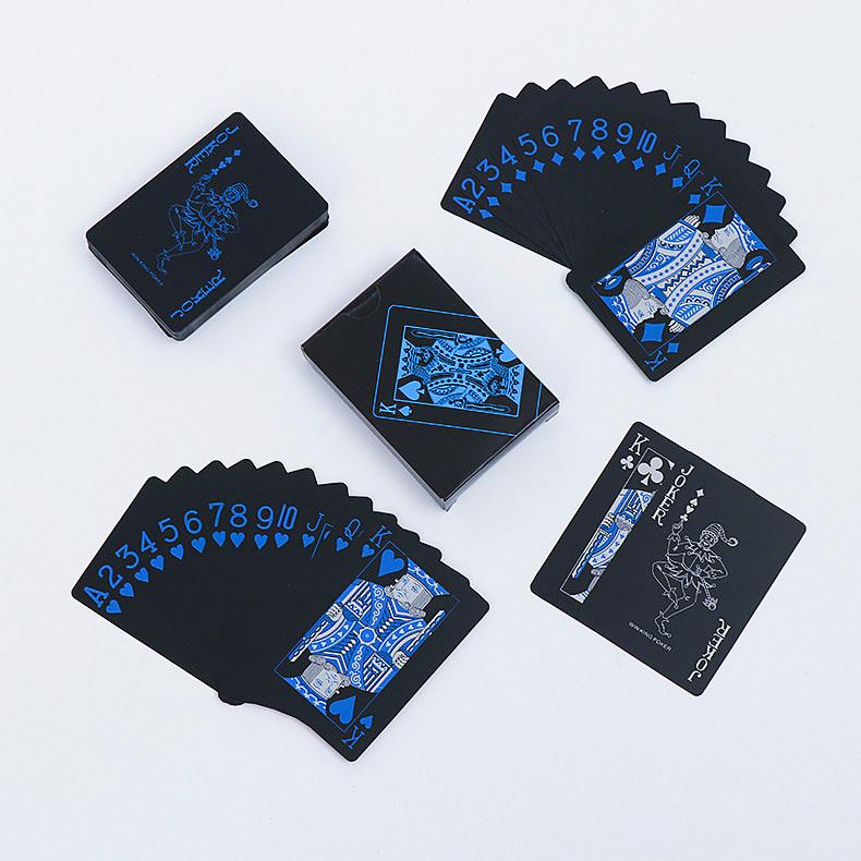 Waterproof Black Plastic Poker Cards Durable Playing Cards Gambling Board Game Family Home Gift
