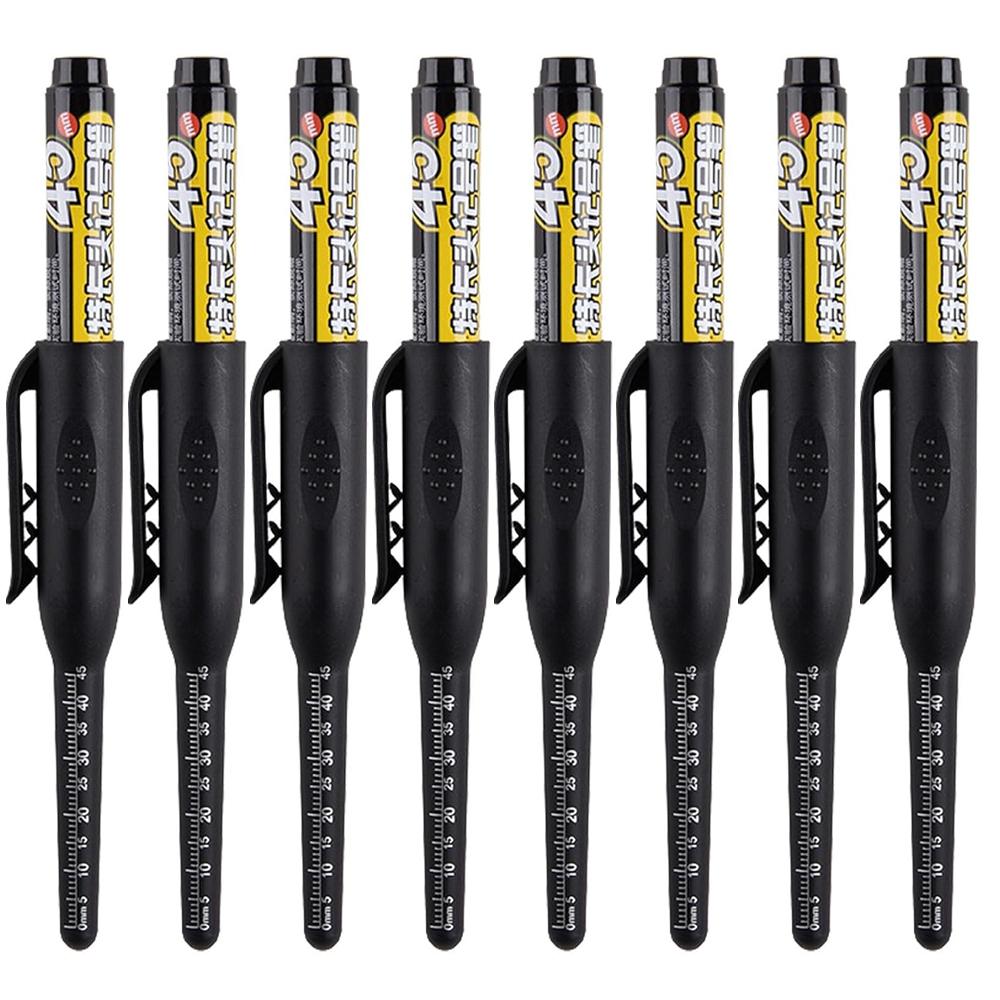 2-8Pcs 45mm Waterproof Long Head Nib Deep Hole Markers Pen Tile Carpenter Pen Multi-purpose for Woodworking Black/Blue/Red Ink