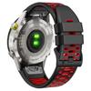 Dla Garmin Fenix 7X/7X Pro/6X Pasek do zegarka Quickfit 26mm Trzy rzędy otworów Dwukolorowy silikonowy pasek