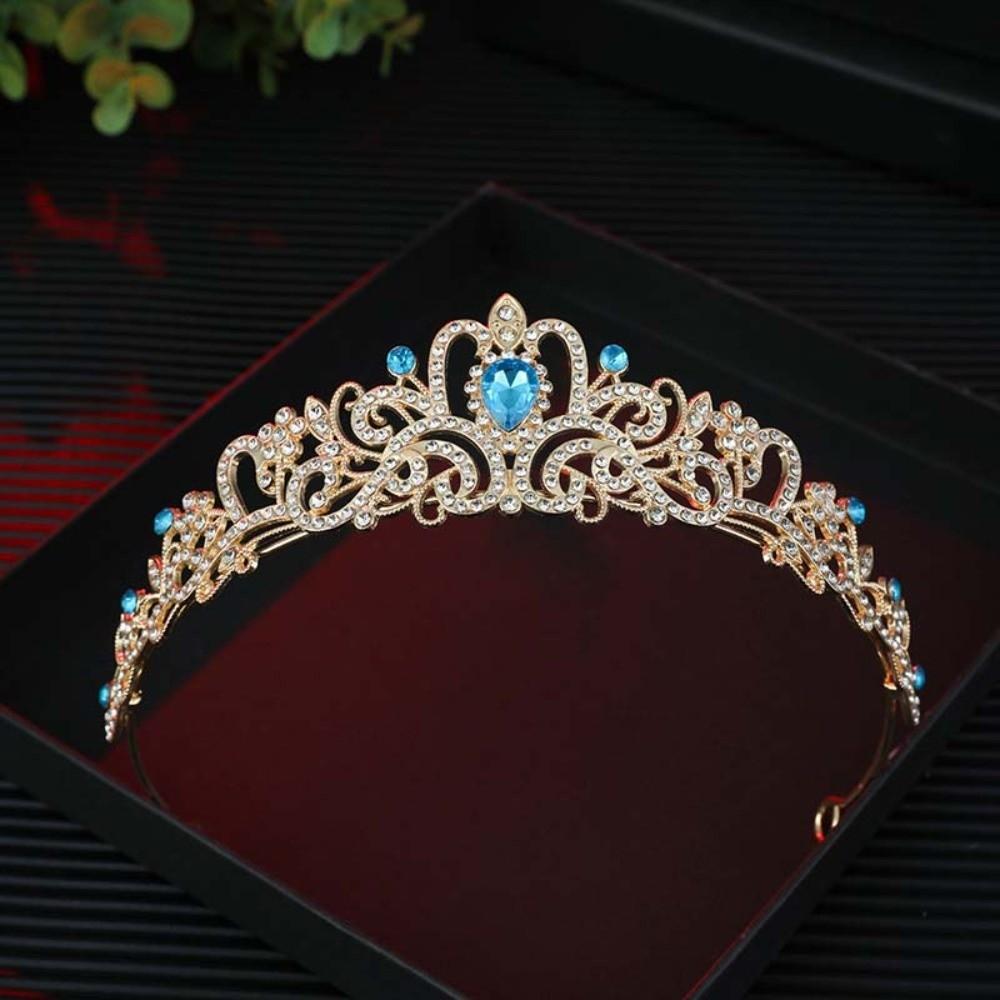 

Golden Baroque Crown Vintage Princess Rhinestone Tiara Temperament Ancient Greece Tiara Women озеро синий