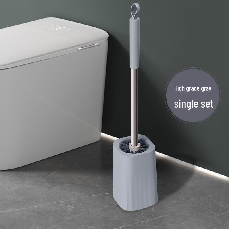 Wall-Mounted Toilet Brush with Long Handle - No Dead Corners, Punch-Free Design for Bathroom Cleaning