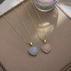 Opal White and Pink Crystal Necklace for Woman Girls Rose Quartz Necklace Jewelry Accessories Gift