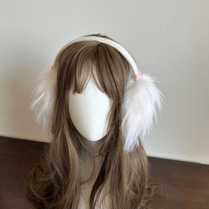 Bowknot Plush Ear Muffs for Cold Weather Fashion Ear Protective Ear Warmers Thick Furry Ear Muff for Women Skiing Hiking