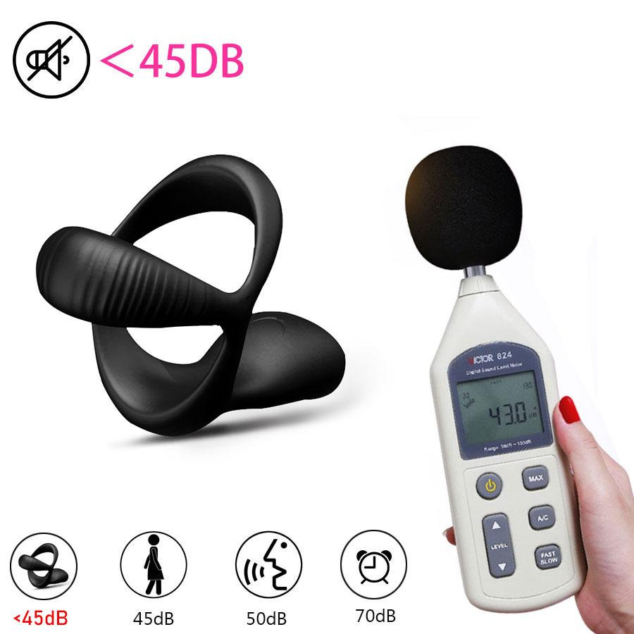 3 In 1 Vibrierender Penisring Männlicher Vibrator Penisring Verzögerung der Ejakulation Hodenmassage Dammstimulator Erwachsenes Sexspielzeug für Männer