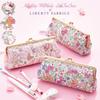 Sanrio Characters Liberty Print Pencil Large Pencil Cosmetic Floral Made in My Pink Case, Capacity, Case, Pouch, Print, Stationery, Women's, Cute,