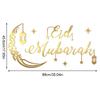 Eid Mubarak Gold Acrylic Wall Sticker Ramadan Kareem Large Mirror Wall Decal for Home Room Decoration 2026 Islamic Muslim Gifts