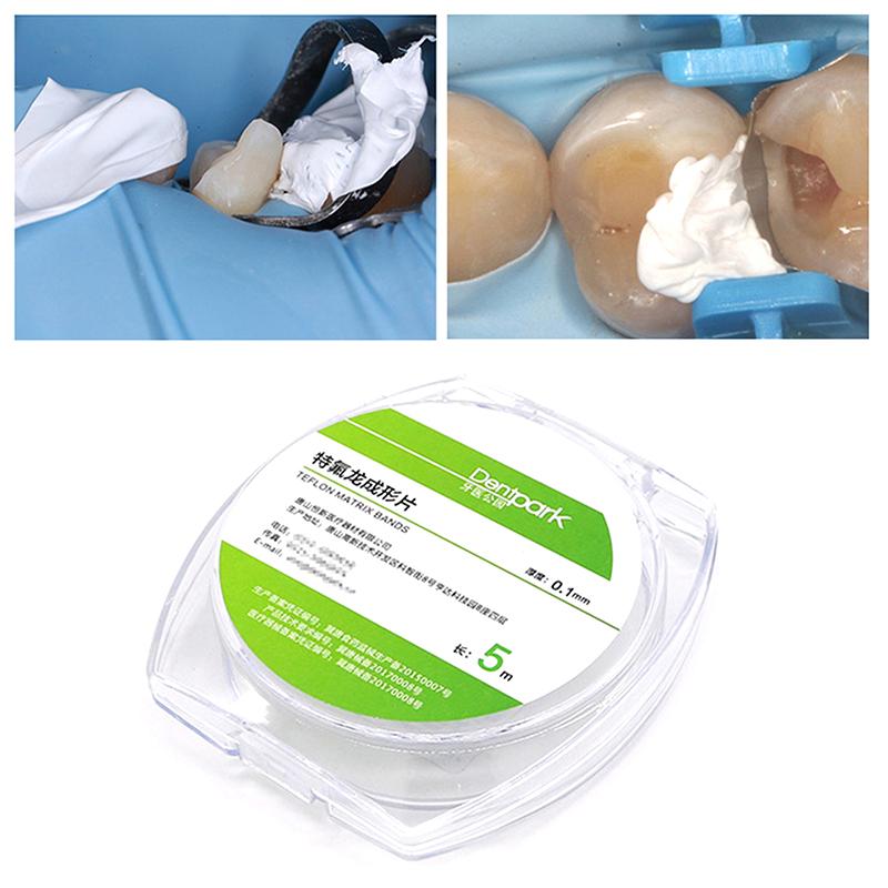 5M Dental Teflon Matrix Bands White Ptfe Raw Material Belt Contoured Matrices Thickness 0.1Mm Dentistry Materials