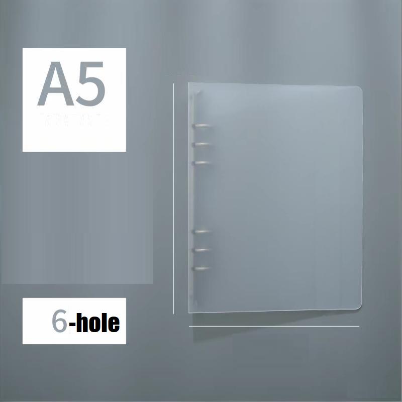 A6 A5 Six-hole B5 Nine-hole Notebook Loose Leaf Ring Binder Folder Transparent Twill Pp Binder Cover WJJ01