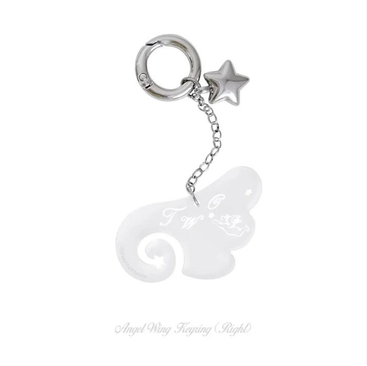 INS Korean Sle Angel Wing Frosted Keychain Headset Pendant Bag Accessory Cute Girl Heart Design Design Fashion Accessories