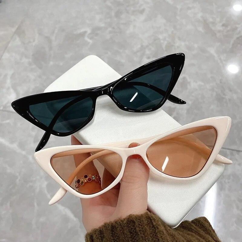Retro Cat Eye Sunglasses UV400 Small Frame Vintage Fashion Shades for Women Sun Glasses Eyewear