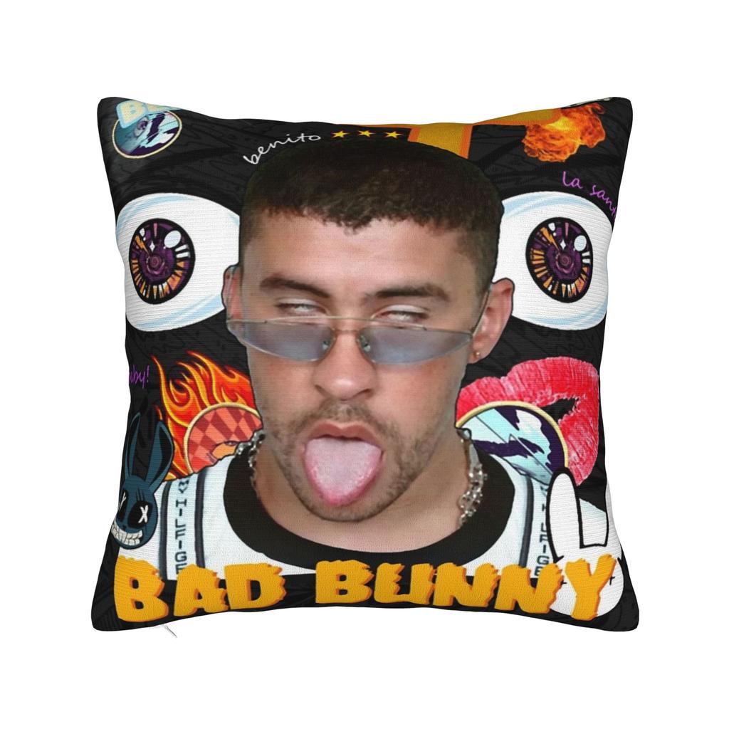 Bad Bunny DTMF Pillowcase Polyester Cushion Cover Decoration Pillow Case Cover Home Drop Shipping 18'