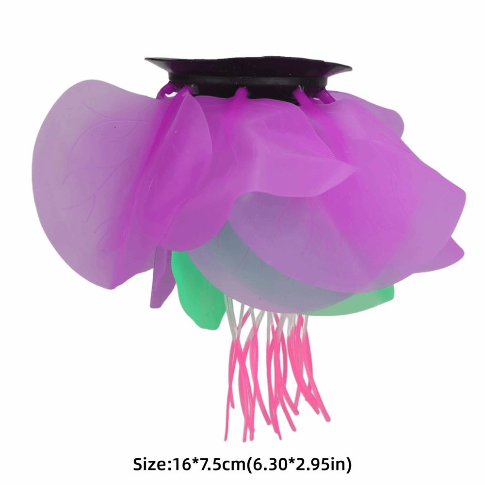 

Silicone Aquarium Decoration Moves Naturally Glowing Lotus Decoration Fish Tank фіолетовий