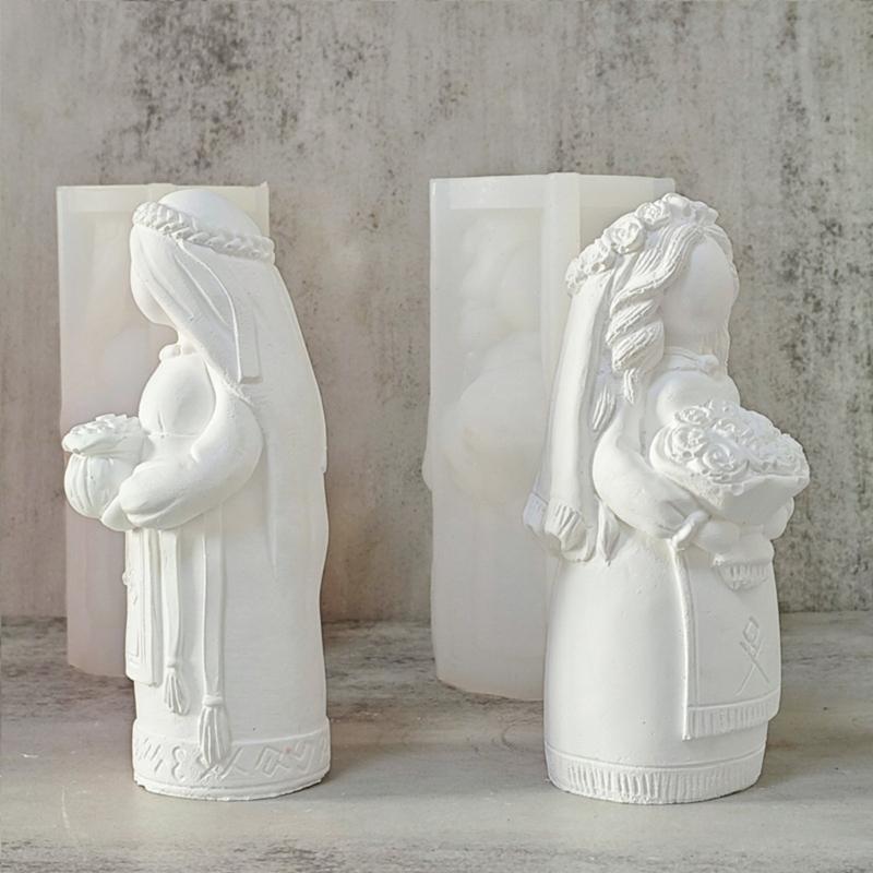 Bride Silicone Molds Hand-Making Supplies Home Ornament Moulds for Crafting Unique Candle Soaps and Decorative Items