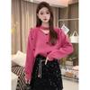 V-neck Hanging Neck Loose Sweater Women's Autumn and Winter Knitted Sweater Top