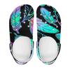 White EVA Clogs with Bat Mushroom Print, Lightweight Slip On Garden Shoes, Breathable Beach Sandals, Indoor Outdoor Slippers for Men Women