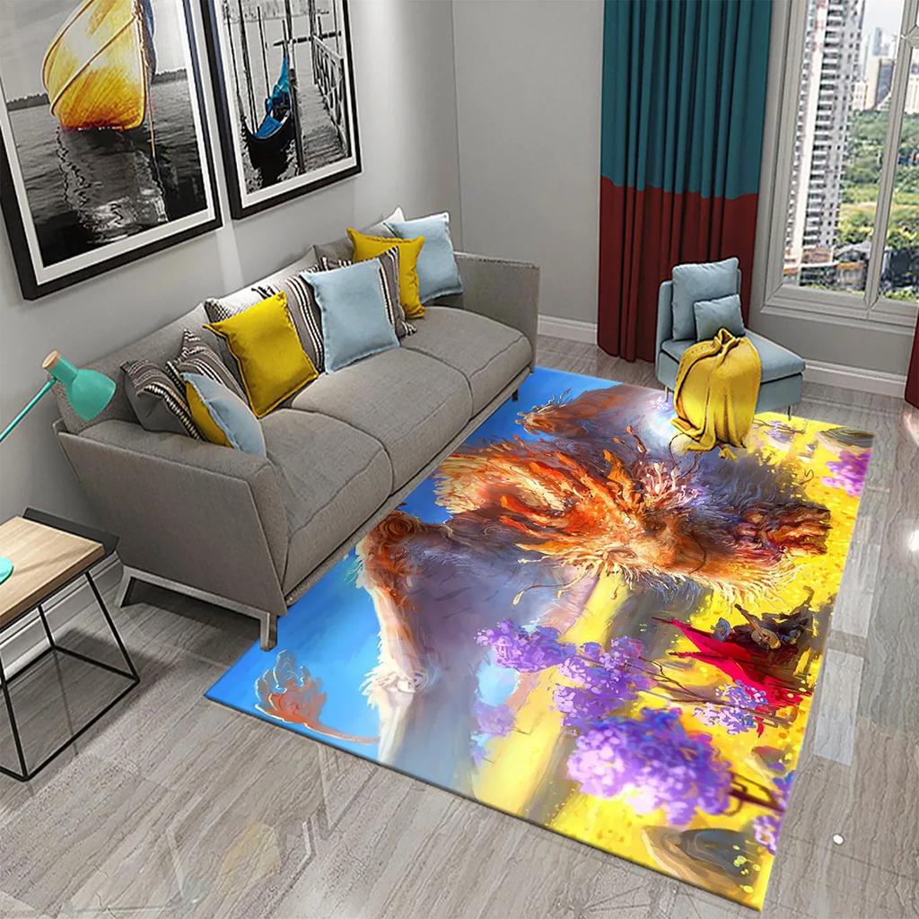 Modern Dragon Pattern Carpet for Living Room Bedroom Bathroom Entrance Non-slip Carpet for Children Play Home Decor Floor Carpet